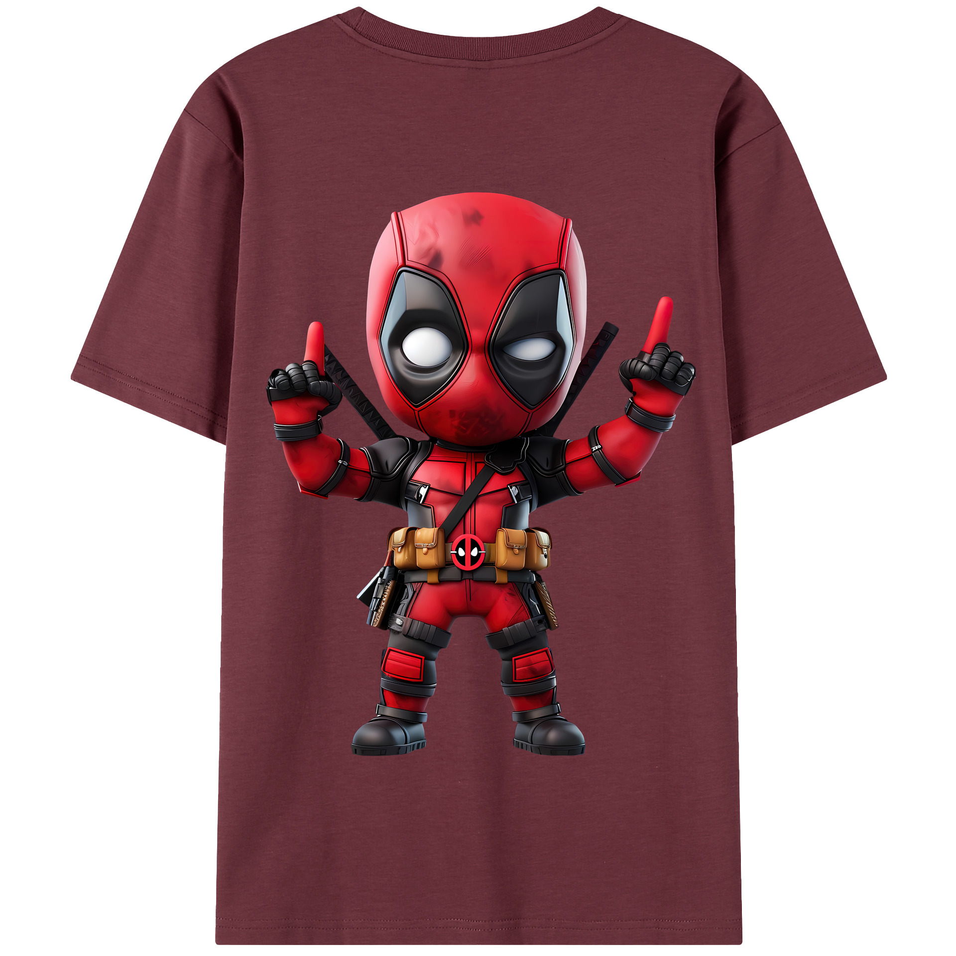 （画像用） Deadpool デッドプール 綿100％半袖Tシャツ（背面プリント）